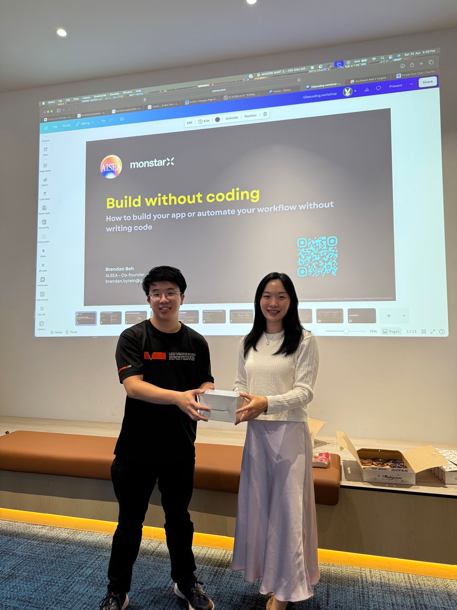 CloudLine Studio presenting at a build-without-coding workshop